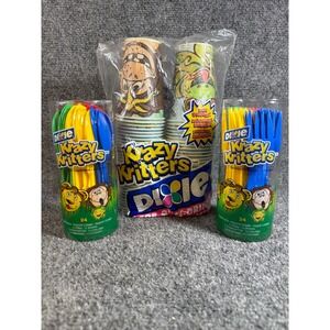 Vintage 2003 Dixie Krazy Kritters Cups and Cutlery Set Animal Theme